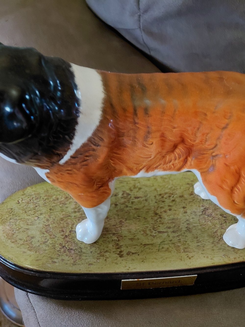 Antique St. Bernard Porcelain Dog Figurine from England